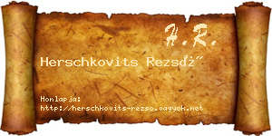 Herschkovits Rezső névjegykártya